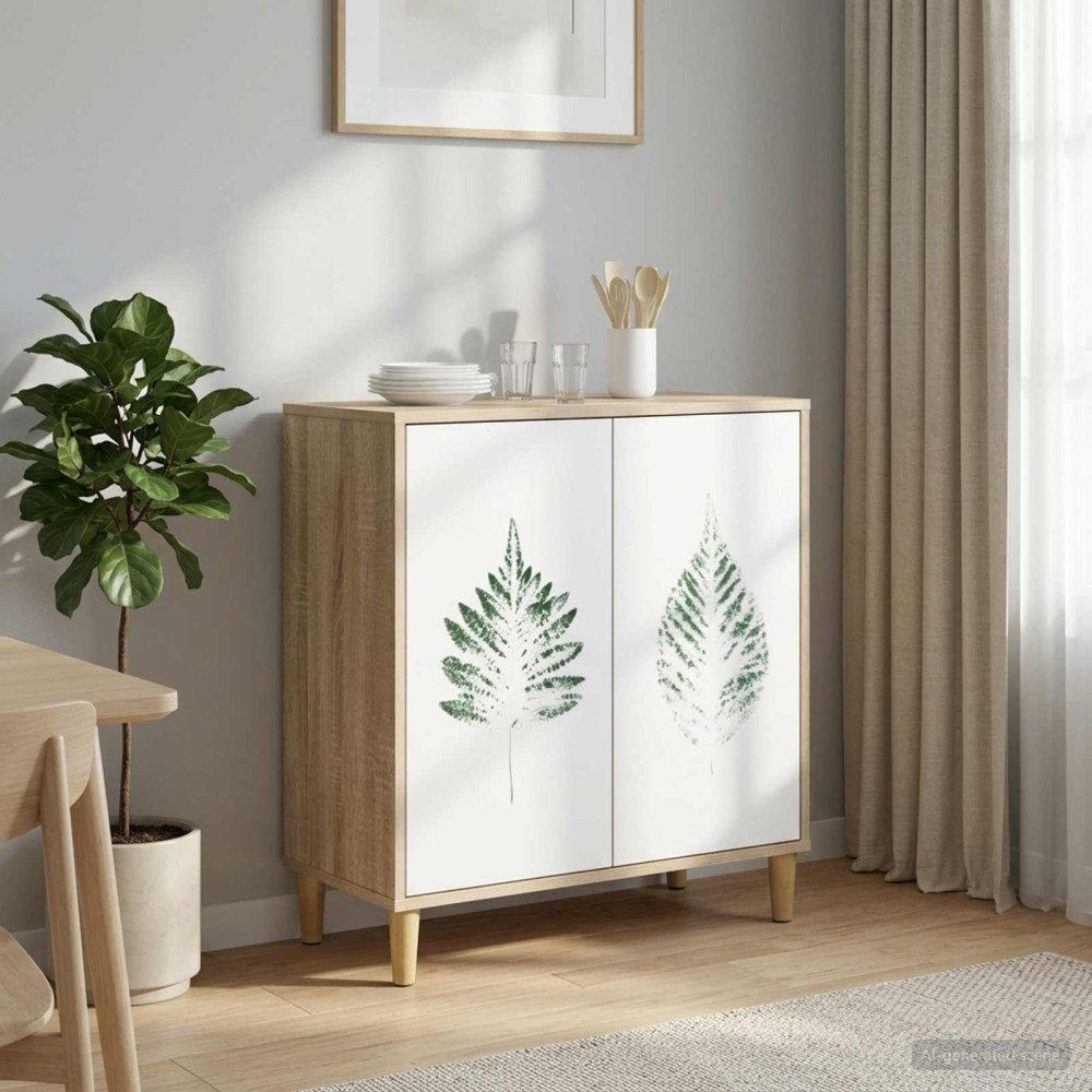 vidaXL Sideboard HANAU Sonoma-ek 69 x 33 x 75 cm Konstruerat trä