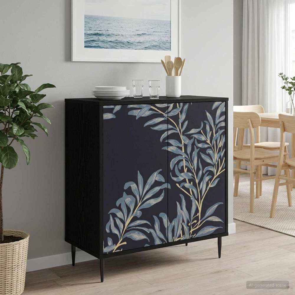 vidaXL Sideboard DOKKUM Svart ek 69 x 33 x 76 cm Konstruerat trä