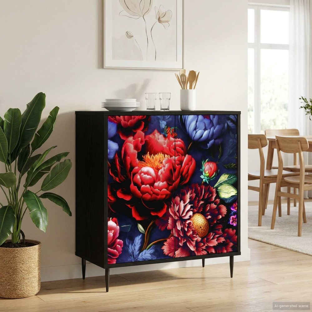 vidaXL Sideboard KIEL Svart ek 69 x 33 x 76 cm Konstruerat trä