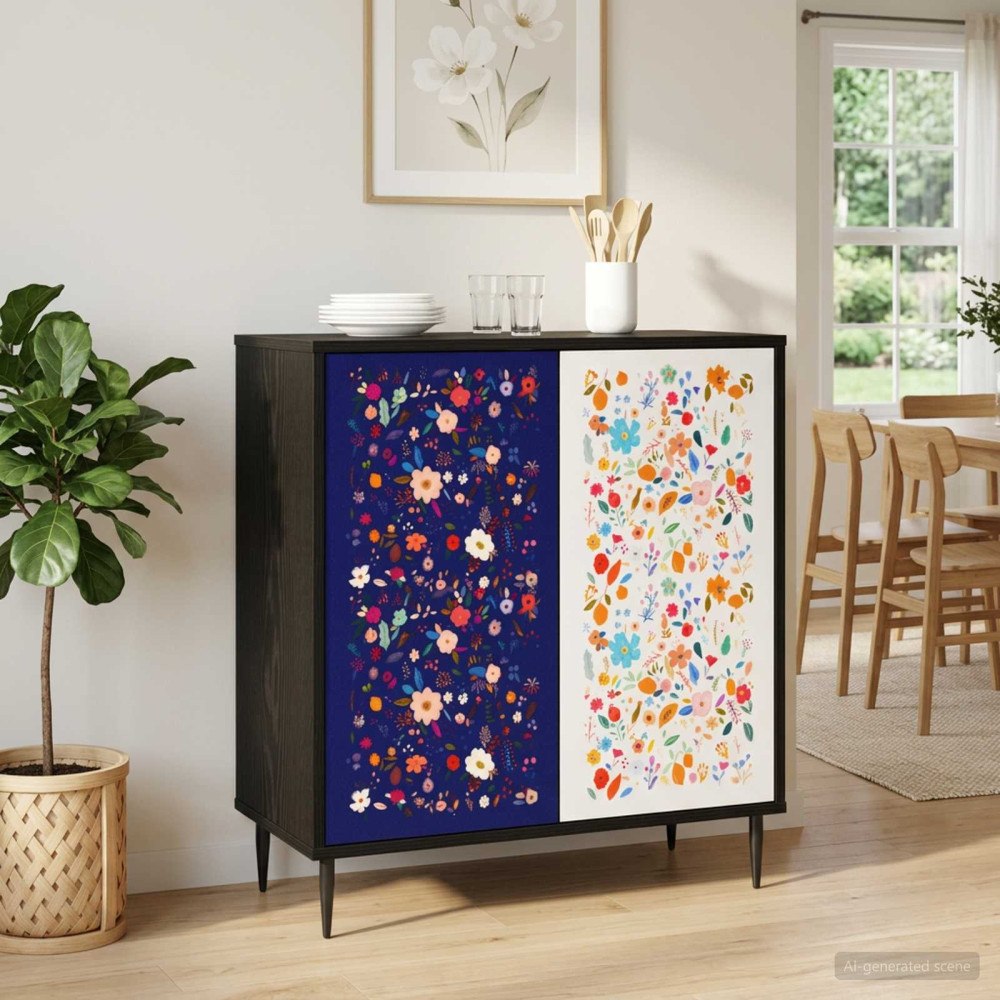 vidaXL Sideboard MAINZ Svart ek 69 x 33 x 76 cm Konstruerat trä
