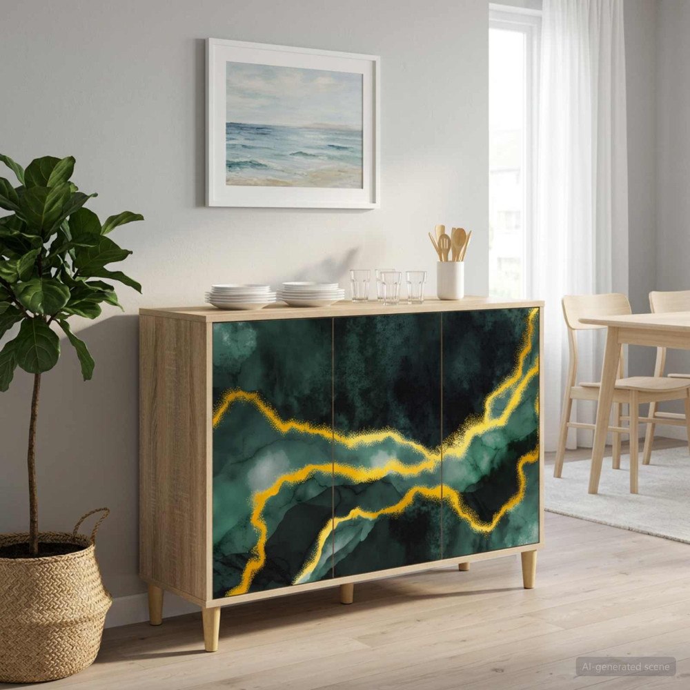 vidaXL Sideboard WIJHE Sonoma-ek 102 x 33 x 75 cm Konstruerat trä