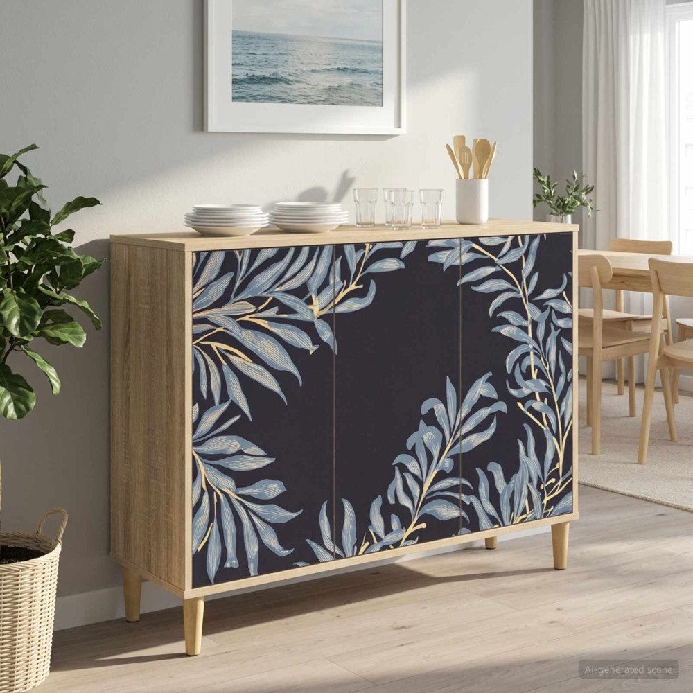 vidaXL Sideboard DOKKUM Sonoma-ek 102 x 33 x 75 cm Konstruerat trä