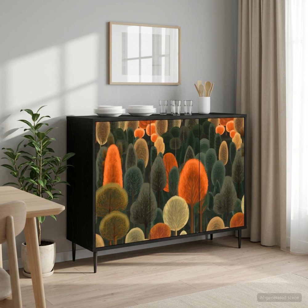 vidaXL Sideboard ZAANDAM Svart ek 102 x 33 x 76 cm Konstruerat trä