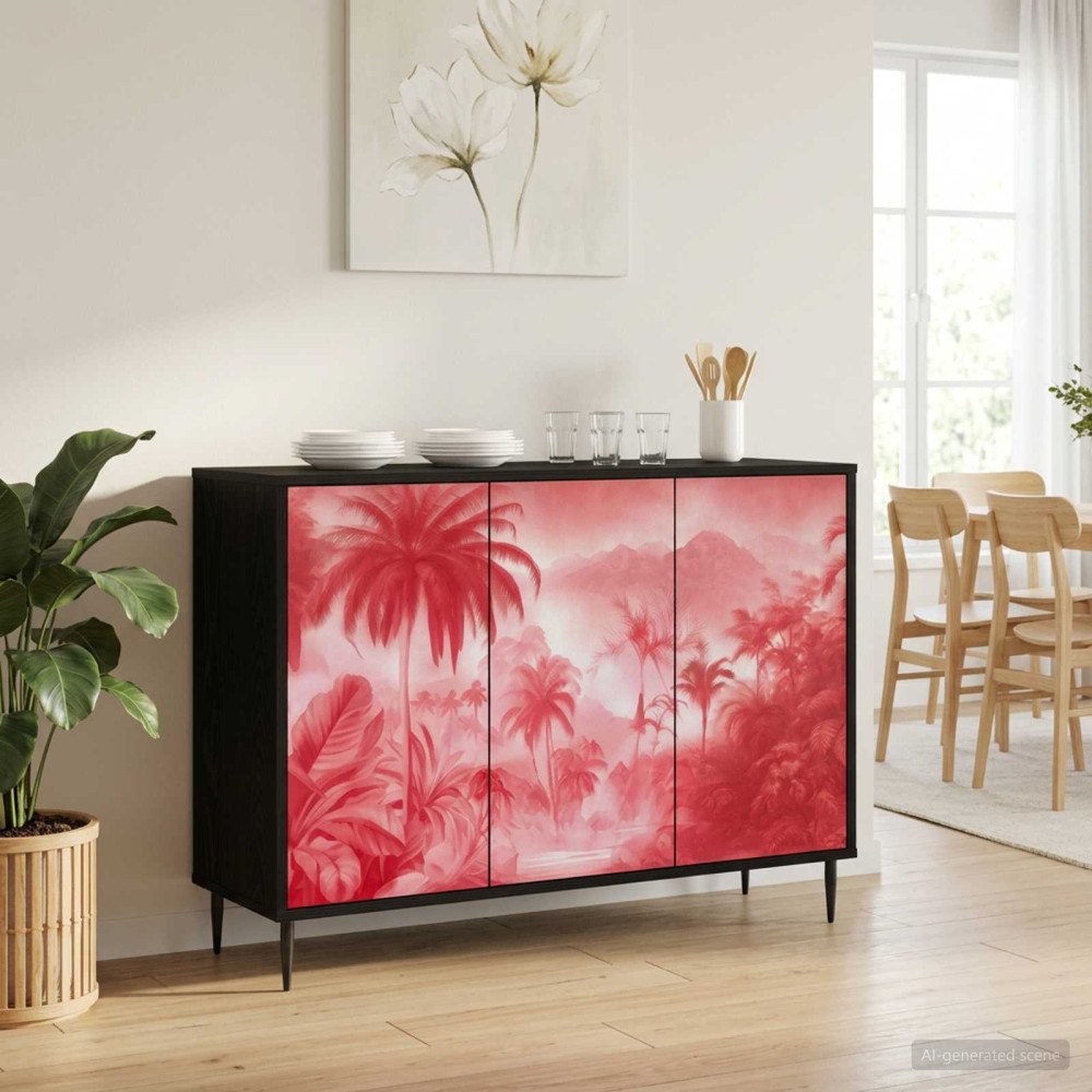 vidaXL Sideboard AACHEN Svart ek 102 x 33 x 76 cm Konstruerat trä