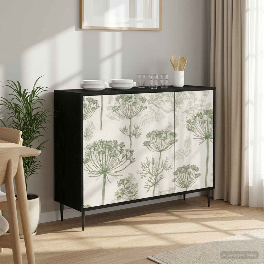 vidaXL Sideboard GOTHA Svart ek 102 x 33 x 76 cm Konstruerat trä