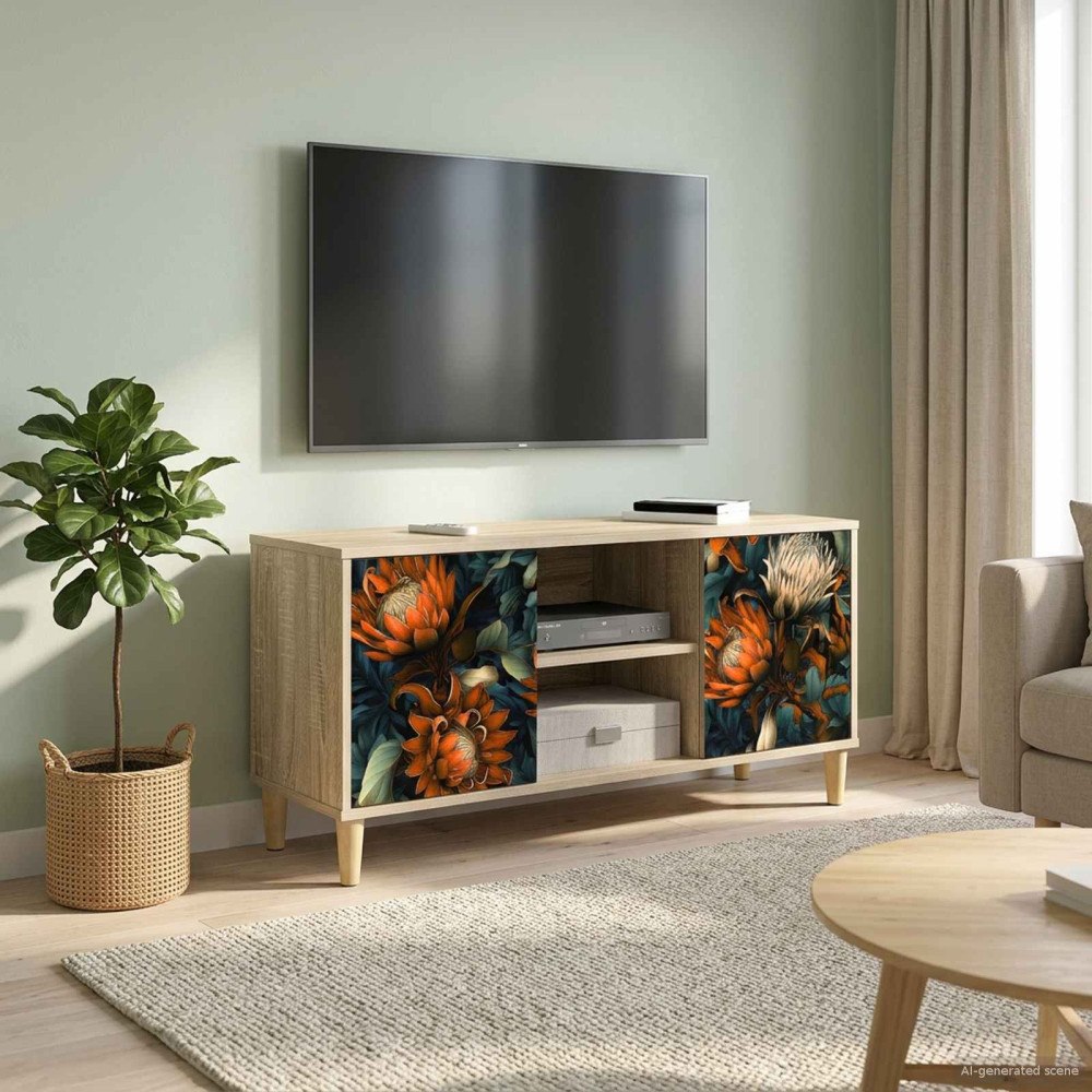 vidaXL TV-skåp LOCHEM 102 x 33 x 50 cm Sonoma-ek Konstruerat trä