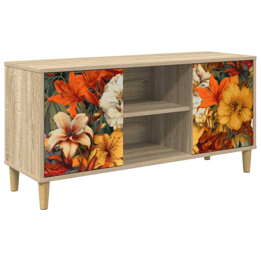 vidaXL TV-skåp GENNEP 102 x 33 x 50 cm Sonoma-ek Konstruerat trä