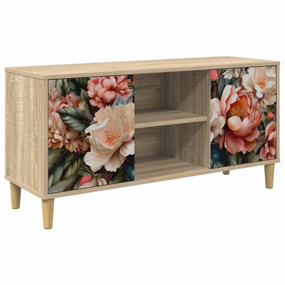 vidaXL TV-skåp BORNE 102 x 33 x 50 cm Sonoma-ek Konstruerat trä