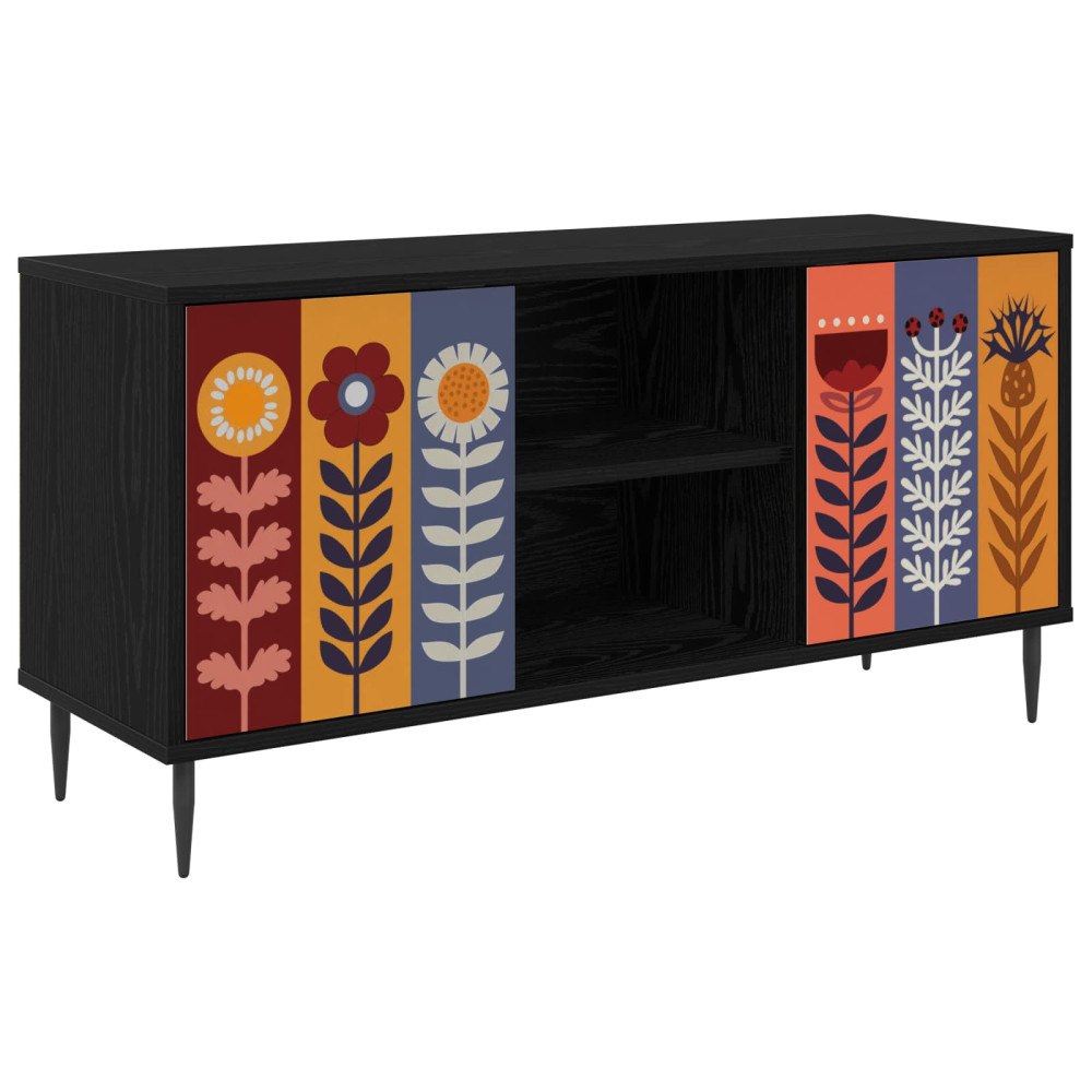 vidaXL TV-skåp ESSEN 102 x 33 x 51 cm Svart ek Konstruerat trä