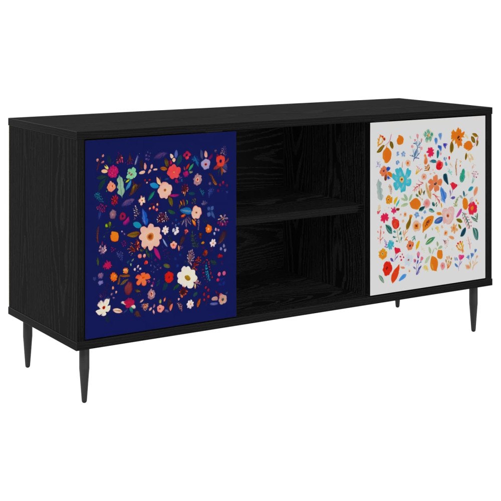vidaXL TV-skåp MAINZ 102 x 33 x 51 cm Svart ek Konstruerat trä