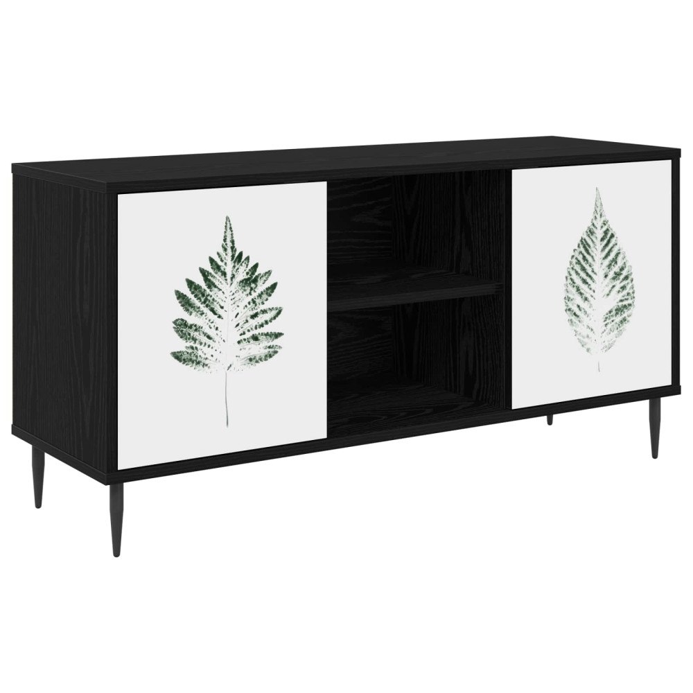 vidaXL TV-skåp HANAU 102 x 33 x 51 cm Svart ek Konstruerat trä
