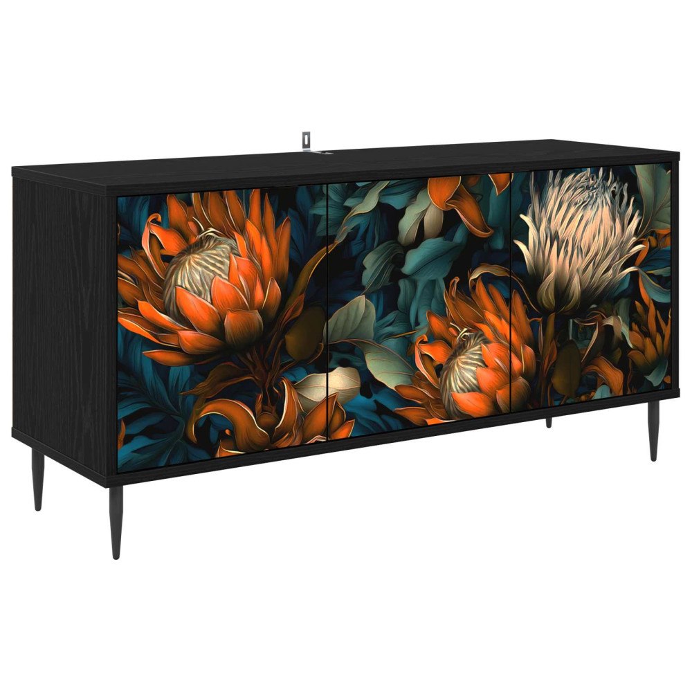 vidaXL TV-skåp LOCHEM 102 x 33 x 51 cm Svart ek Konstruerat trä