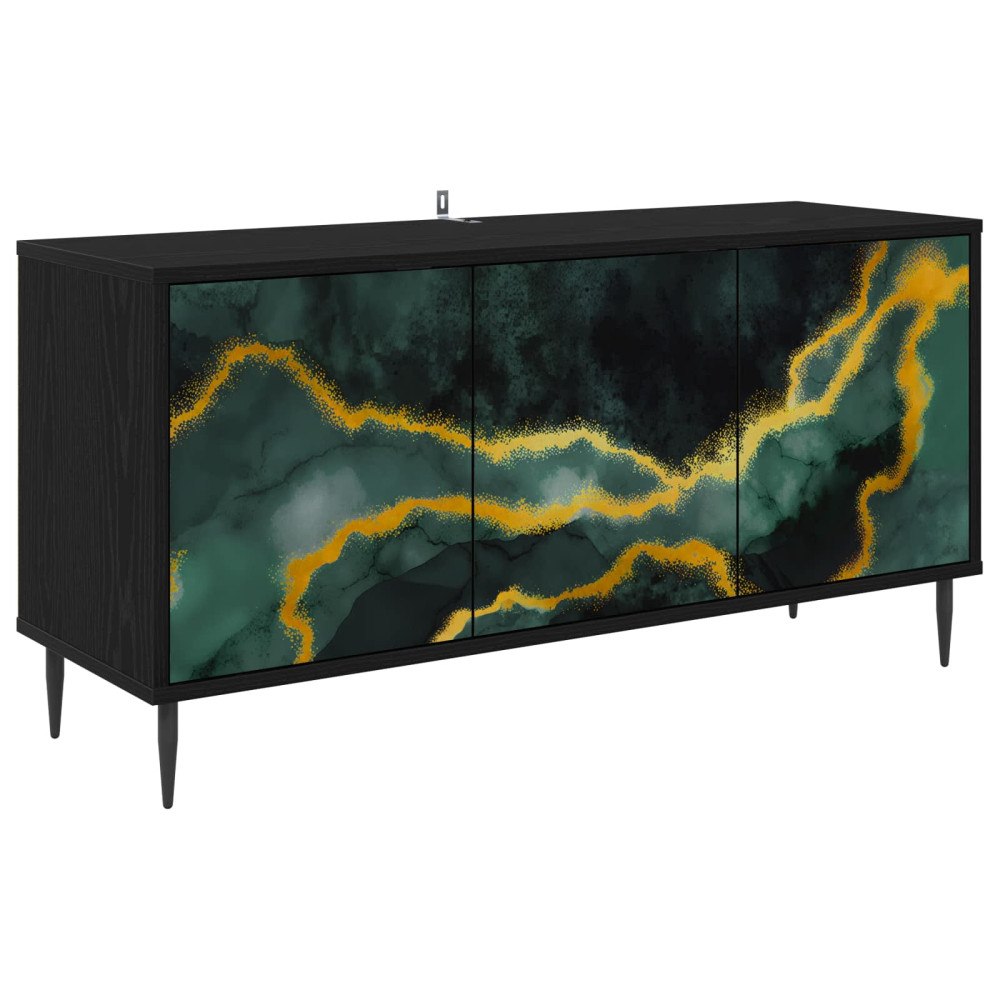 vidaXL TV-skåp WIJHE 102 x 33 x 51 cm Svart ek Konstruerat trä