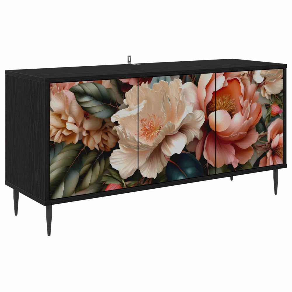 vidaXL TV-skåp BORNE 102 x 33 x 51 cm Svart ek Konstruerat trä