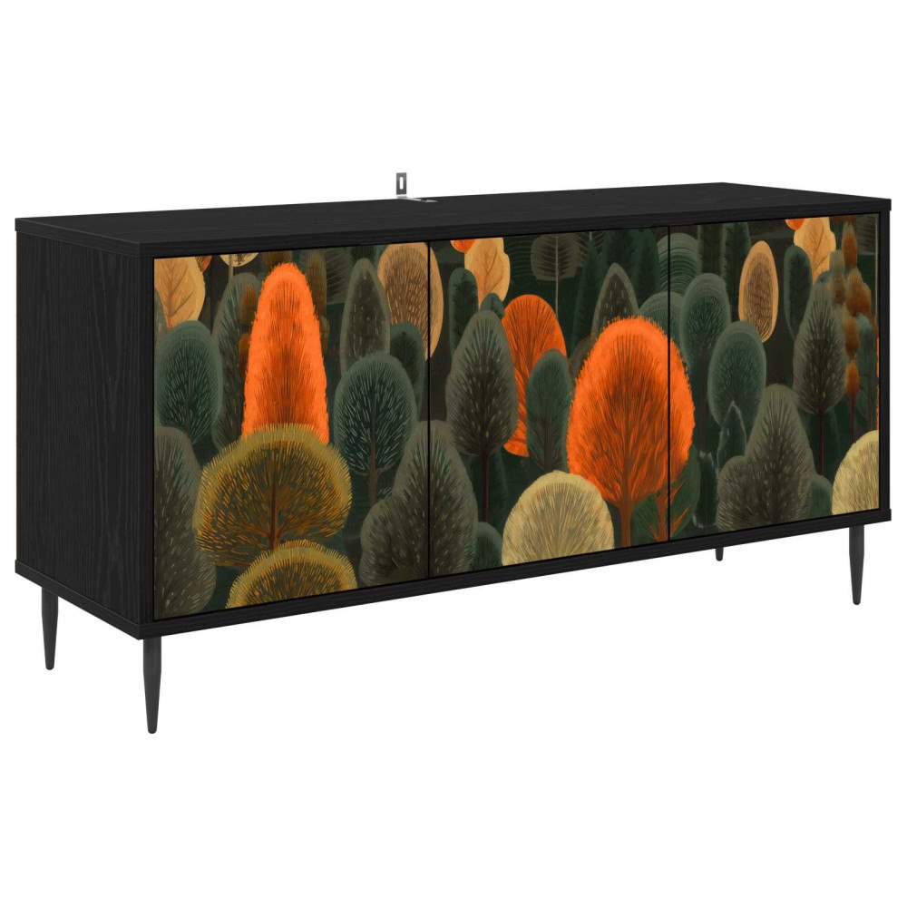 vidaXL TV-skåp ZAANDAM 102 x 33 x 51 cm Svart ek Konstruerat trä