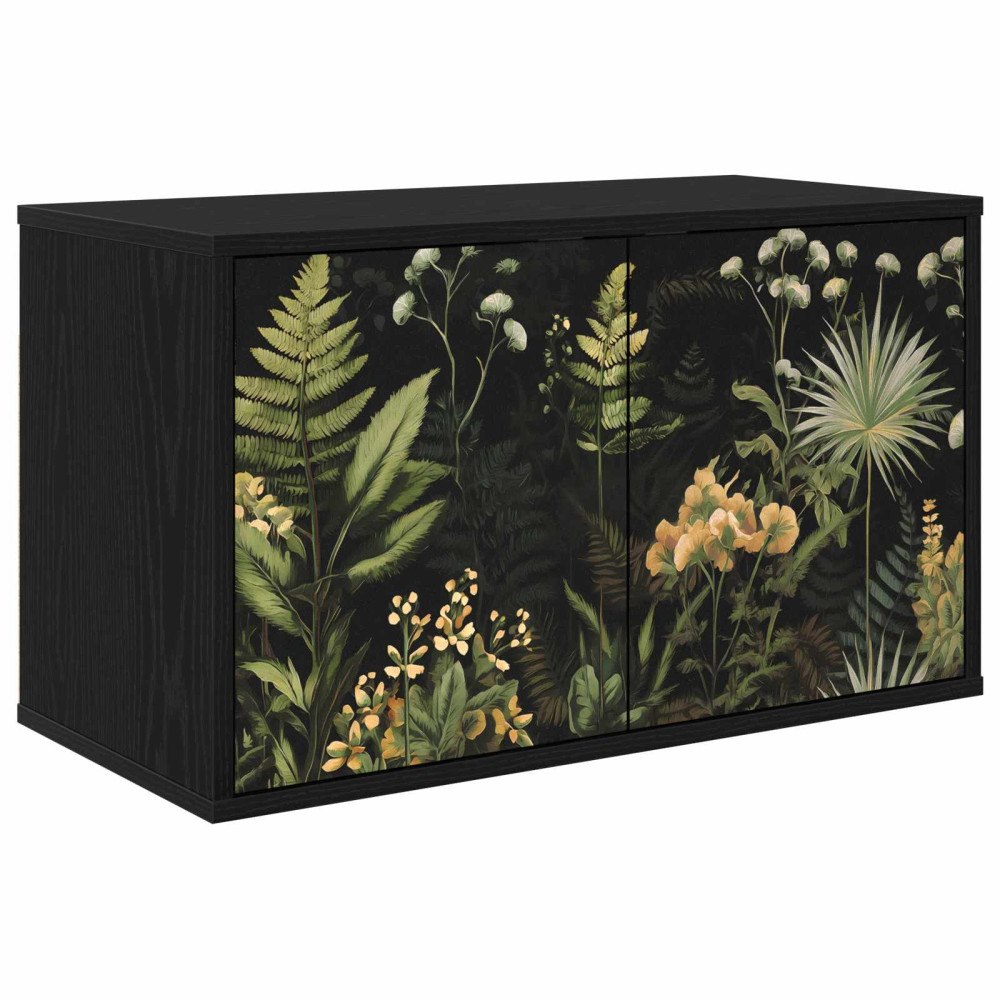vidaXL Väggmonterad TV-skåp RHENEN 69 x 33 x 40 cm Svart ek