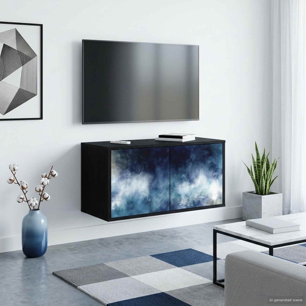 vidaXL Väggmonterad TV-skåp RAALTE 69 x 33 x 40 cm Svart ek