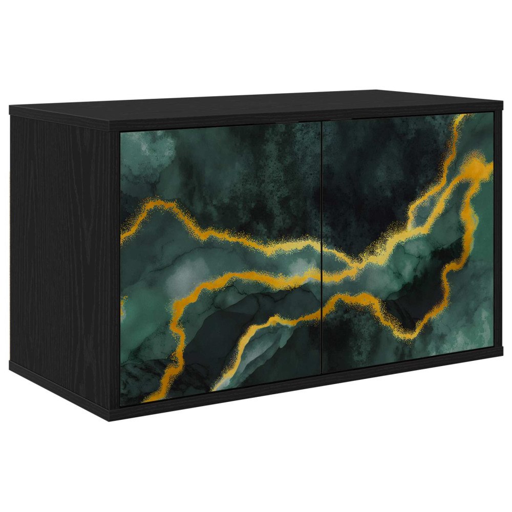 vidaXL Väggmonterad TV-skåp WIJHE 69 x 33 x 40 cm Svart ek