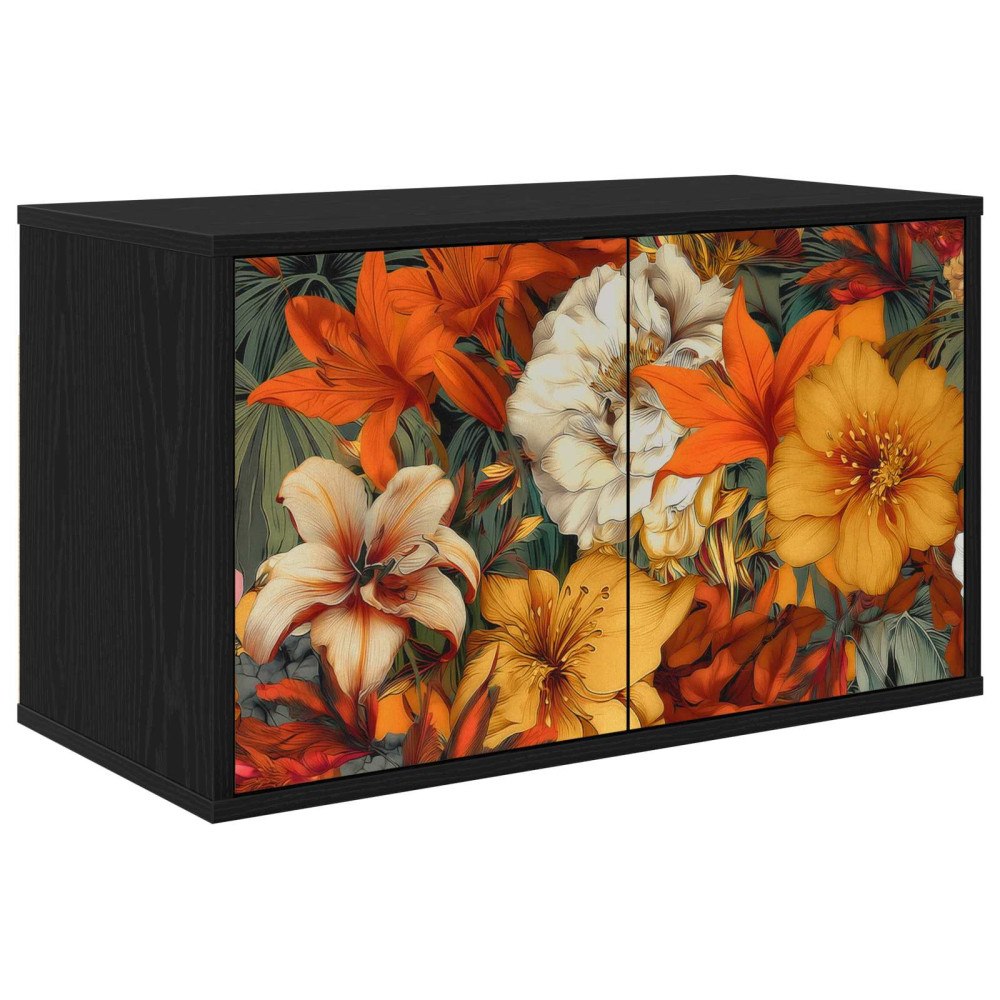 vidaXL Väggmonterad TV-skåp GENNEP 69 x 33 x 40 cm Svart ek