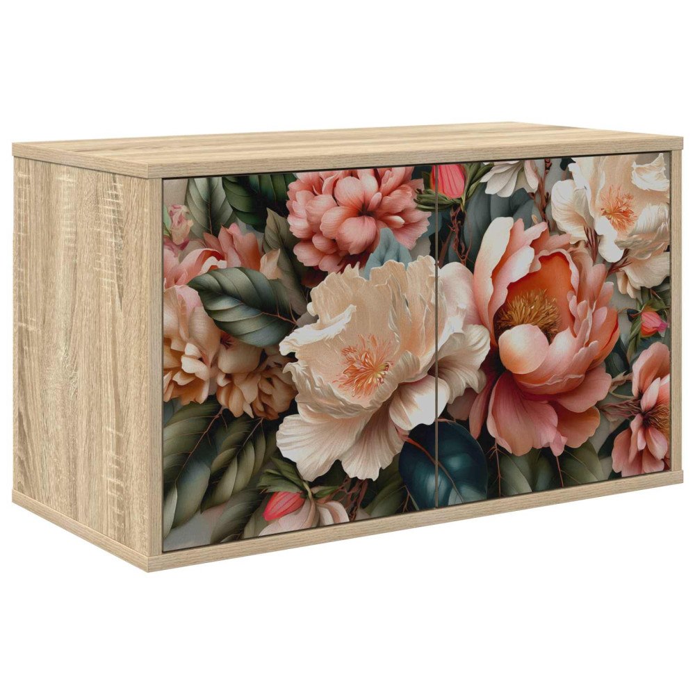 vidaXL Väggmonterad TV-skåp BORNE 69 x 33 x 40 cm Sonoma-ek