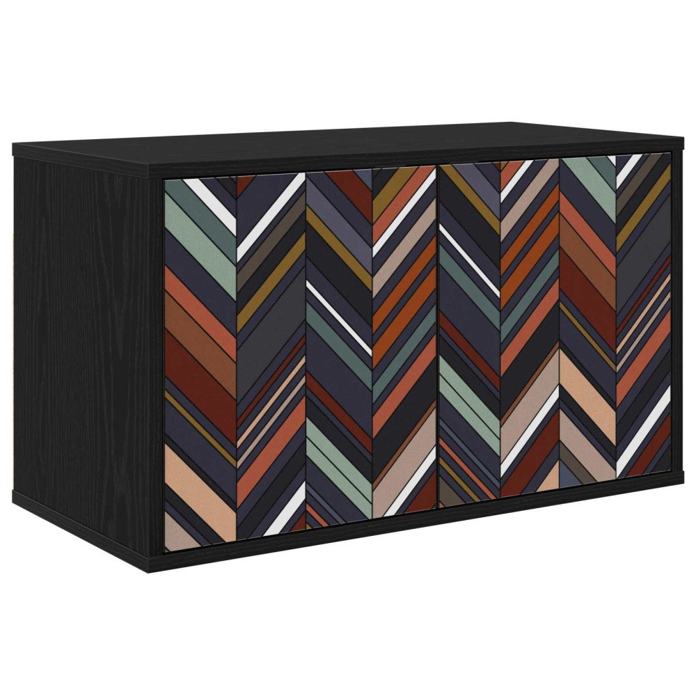 vidaXL Väggmonterad TV-skåp OMMEN 69 x 33 x 40 cm Svart ek