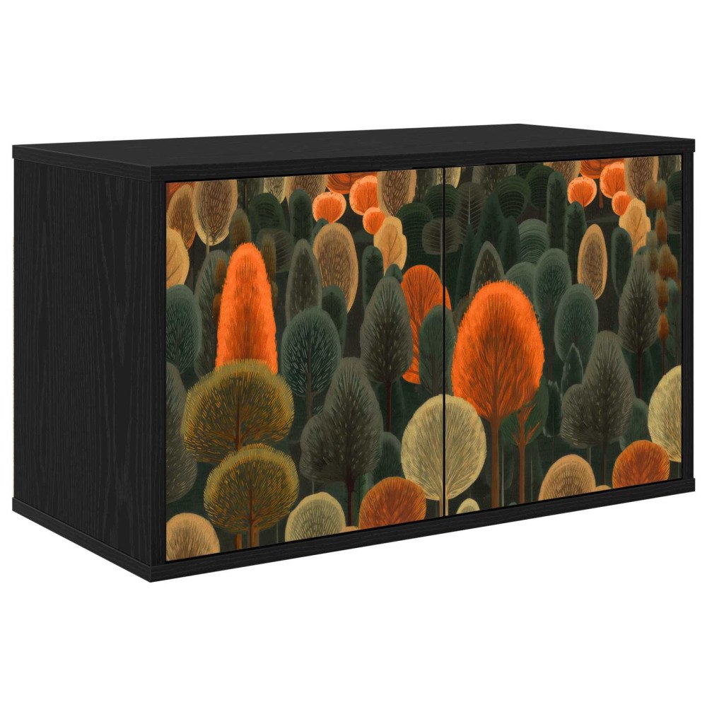vidaXL Väggmonterad TV-skåp ZAANDAM 69 x 33 x 40 cm Svart ek