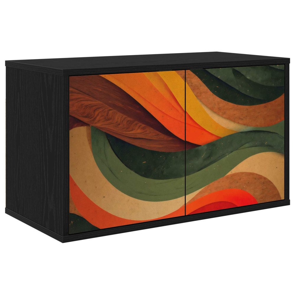 vidaXL Väggmonterad TV-skåp BONN 69 x 33 x 40 cm Svart ek
