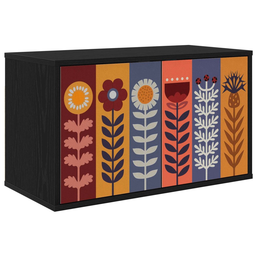 vidaXL Väggmonterad TV-skåp ESSEN 69 x 33 x 40 cm Svart ek