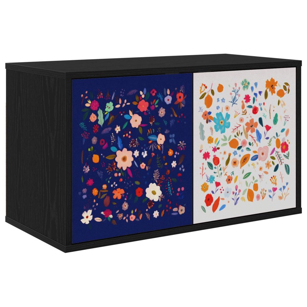 vidaXL Väggmonterad TV-skåp MAINZ 69 x 33 x 40 cm Svart ek