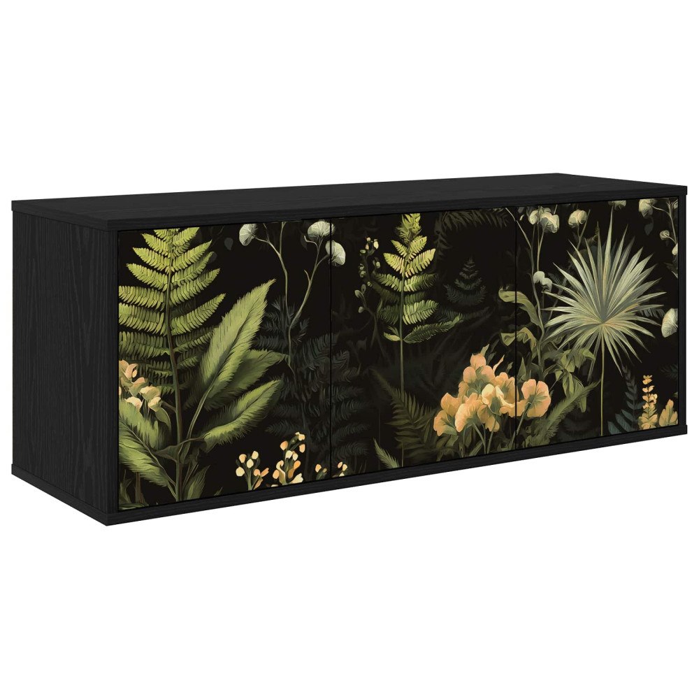 vidaXL Väggmonterad TV-skåp RHENEN 102 x 33 x 40 cm Svart ek