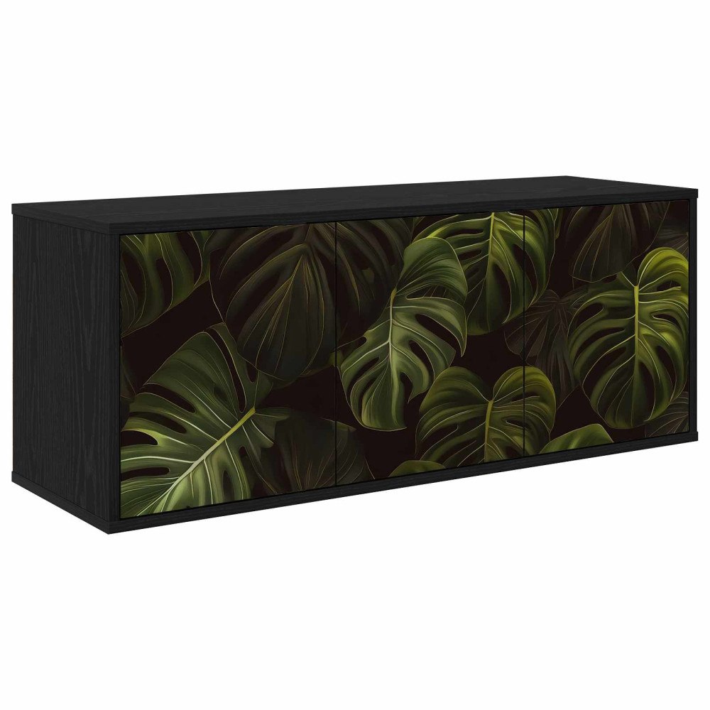 vidaXL Väggmonterad TV-skåp ELBURG 102 x 33 x 40 cm Svart ek