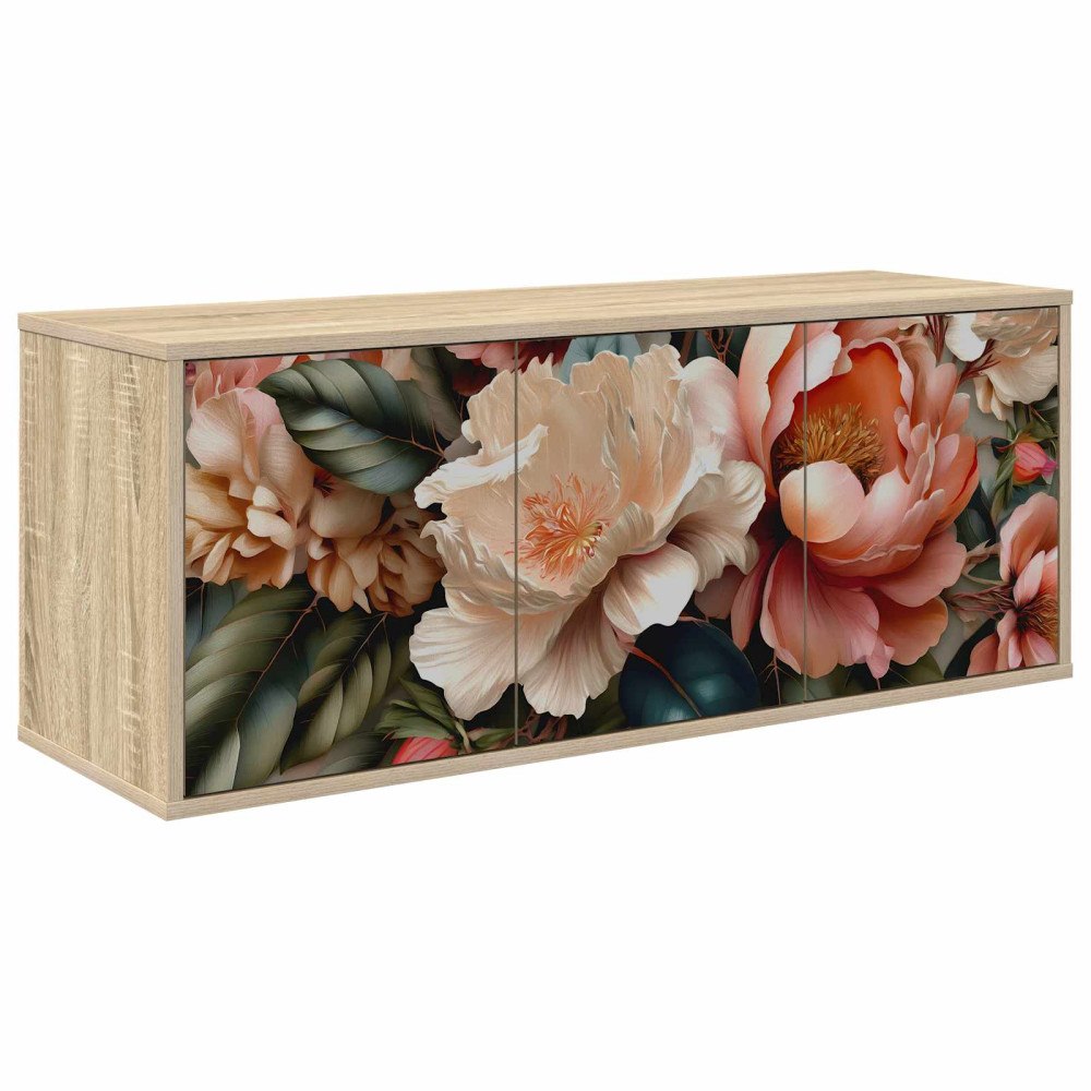 vidaXL Väggmonterad TV-skåp BORNE 102 x 33 x 40 cm Sonoma-ek