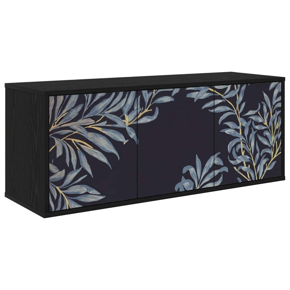 vidaXL Väggmonterad TV-skåp DOKKUM 102 x 33 x 40 cm Svart ek