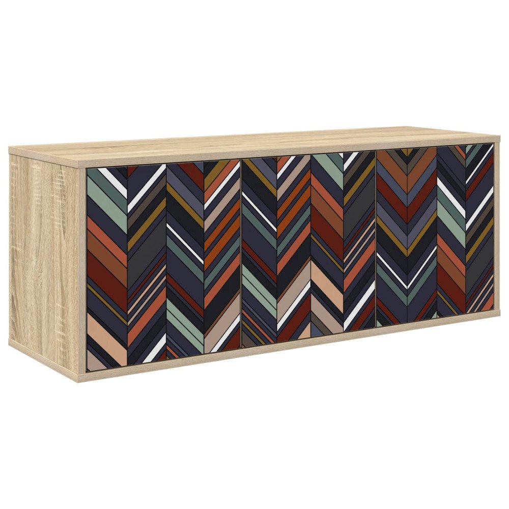 vidaXL Väggmonterad TV-skåp OMMEN 102 x 33 x 40 cm Sonoma-ek
