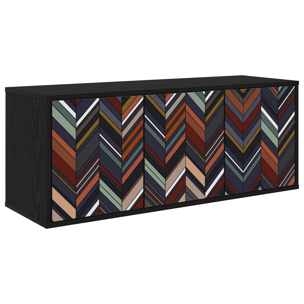 vidaXL Väggmonterad TV-skåp OMMEN 102 x 33 x 40 cm Svart ek