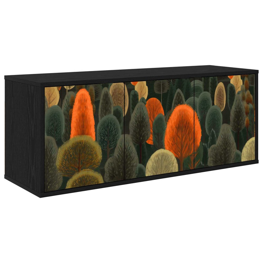 vidaXL Väggmonterad TV-skåp ZAANDAM 102 x 33 x 40 cm Svart ek