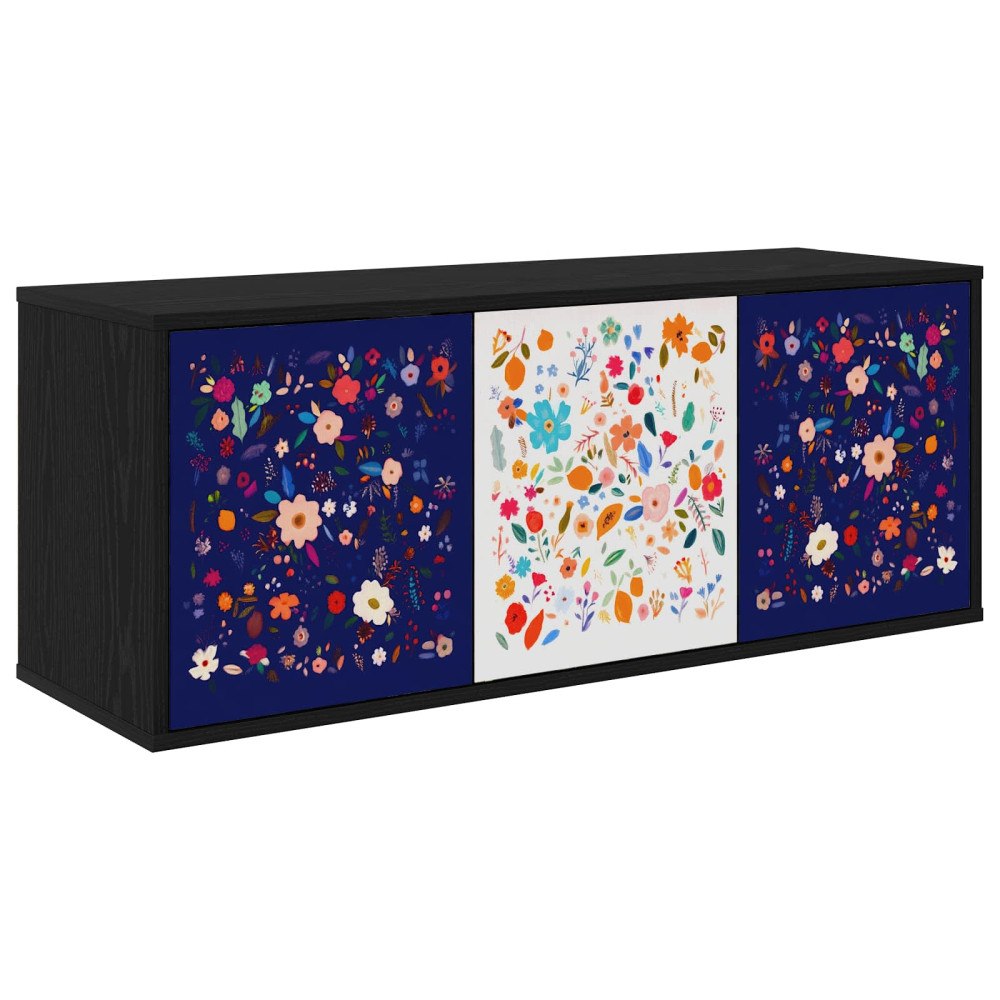 vidaXL Väggmonterad TV-skåp MAINZ 102 x 33 x 40 cm Svart ek