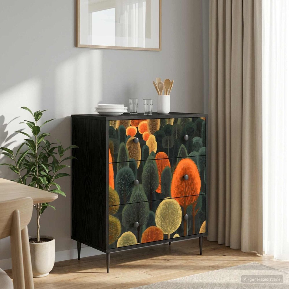vidaXL Kommode ZAANDAM Skogsprint 66 x 36,5 x 76 cm Konstruerat trä