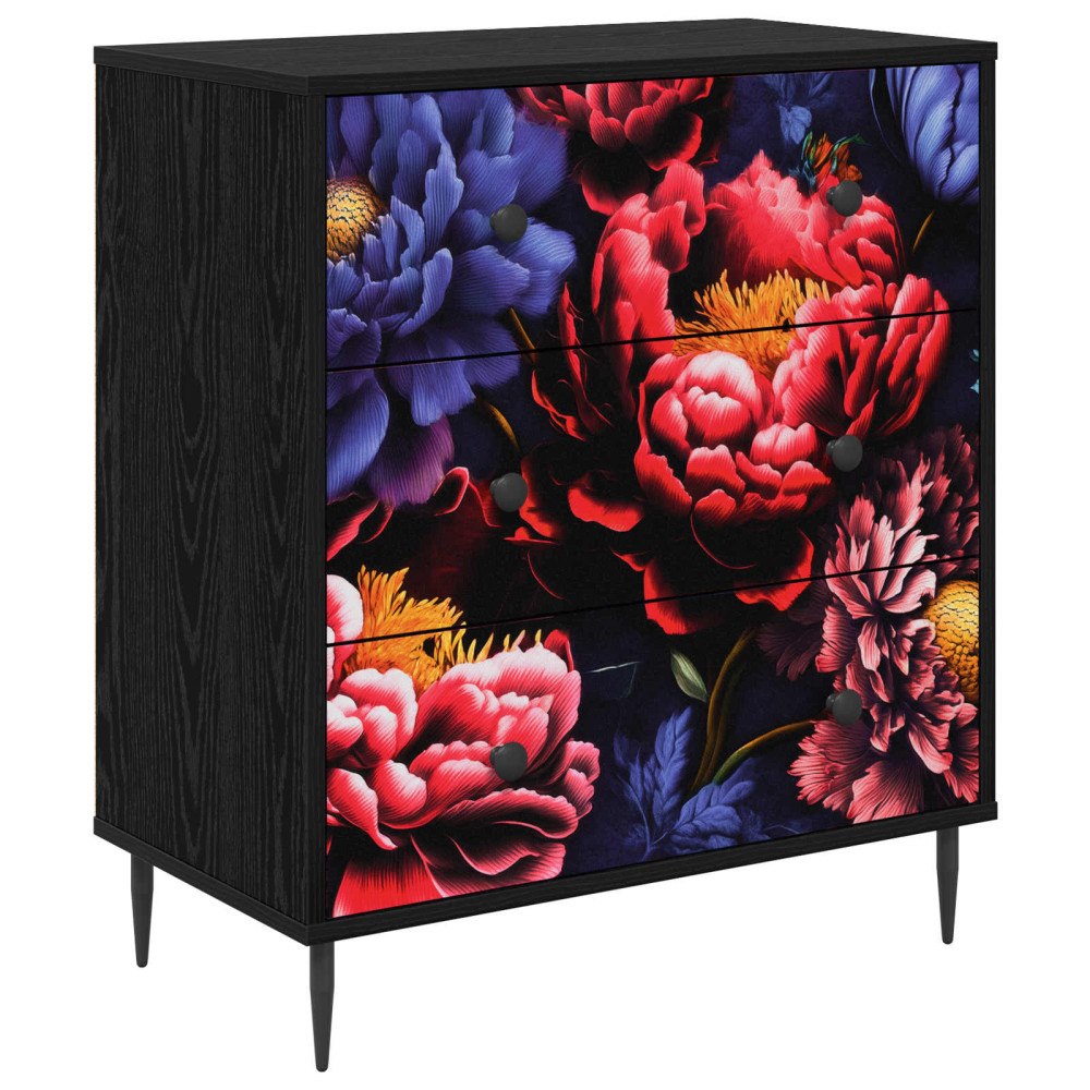 vidaXL Kommode KIEL Mörk piontryck 66 x 36,5 x 76 cm Konstruerat trä