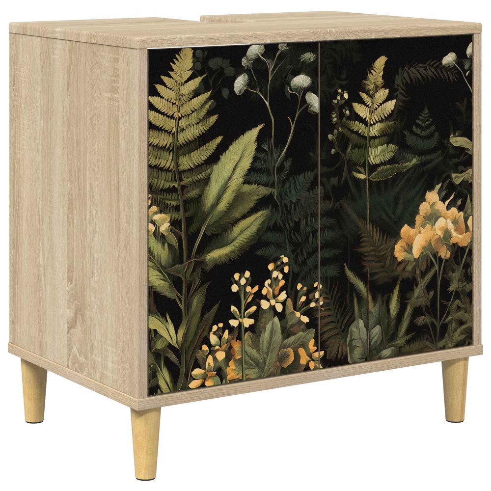 vidaXL Badrumsskåp RHENEN Sonoma-ek 60 x 40 x 60 cm Konstruerat trä