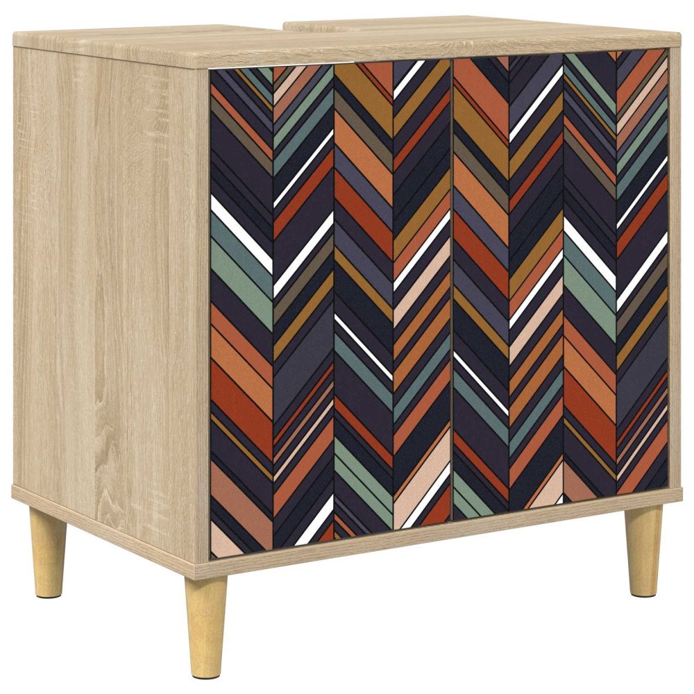 vidaXL Badrumsskåp OMMEN Sonoma-ek 60 x 40 x 60 cm Konstruerat trä