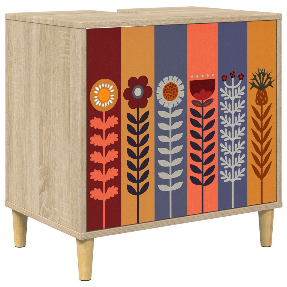 vidaXL Badrumsskåp ESSEN Sonoma-ek 60 x 40 x 60 cm Konstruerat trä