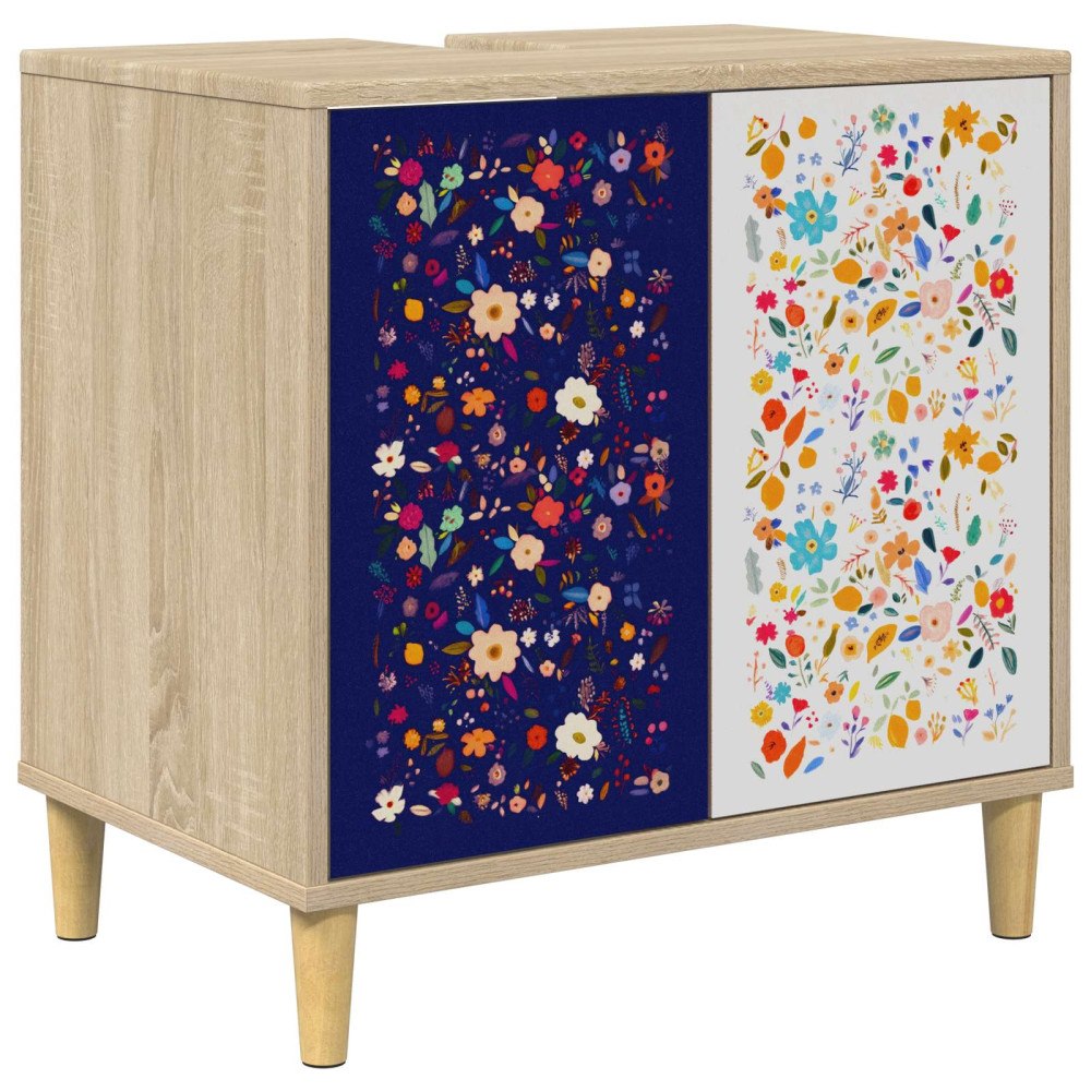 vidaXL Badrumsskåp MAINZ Sonoma-ek 60 x 40 x 60 cm Konstruerat trä