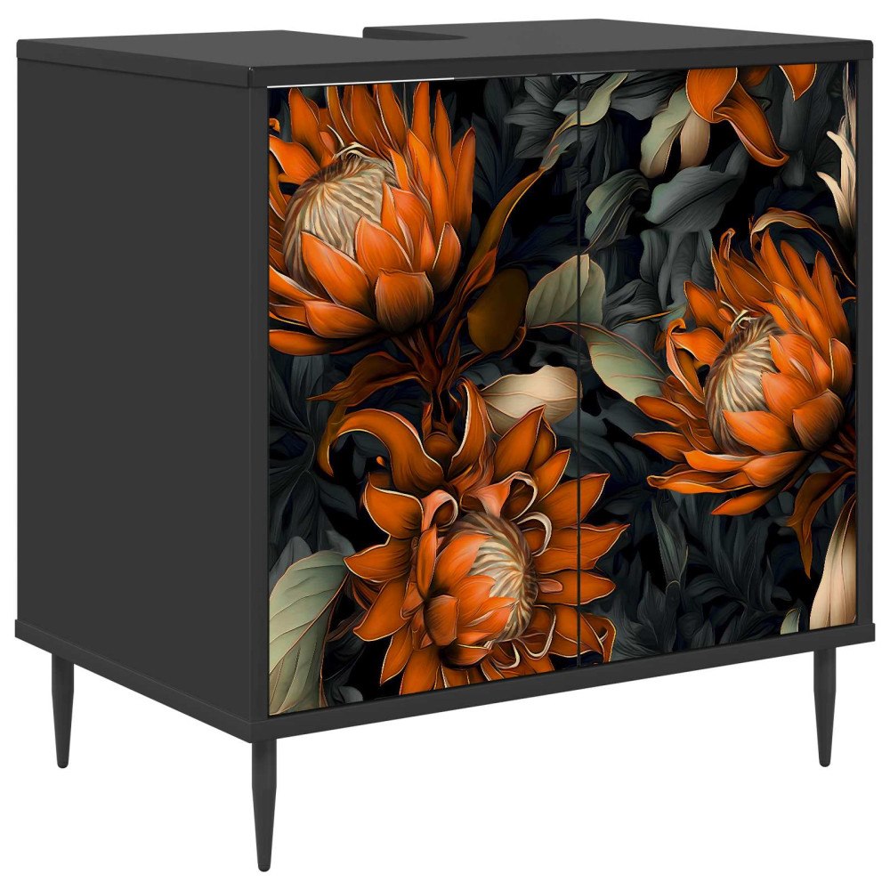 vidaXL Badrumsskåp LOCHEM Svart ek 60 x 40 x 61 cm Konstruerat trä