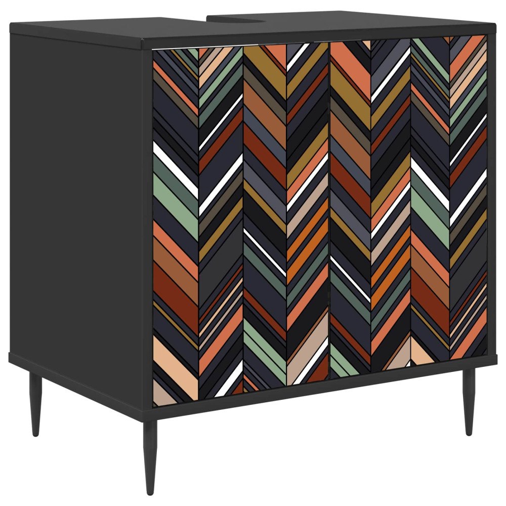 vidaXL Badrumsskåp OMMEN Svart ek 60 x 40 x 61 cm Konstruerat trä