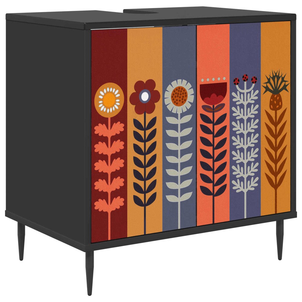 vidaXL Badrumsskåp ESSEN Svart ek 60 x 40 x 61 cm Konstruerat trä