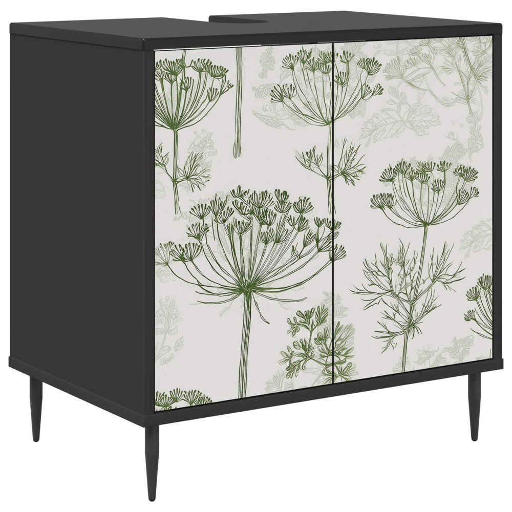 vidaXL Badrumsskåp GOTHA Svart ek 60 x 40 x 61 cm Konstruerat trä