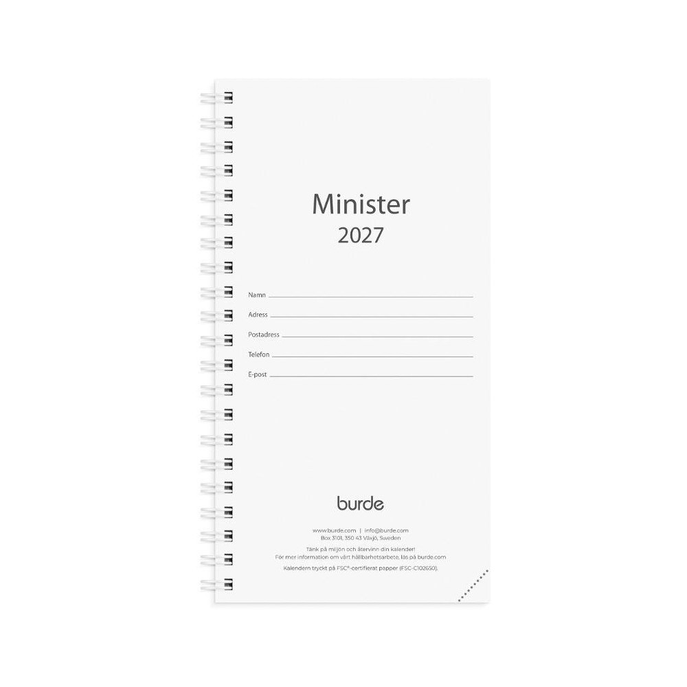 Burde Kalender Minister refill 2027