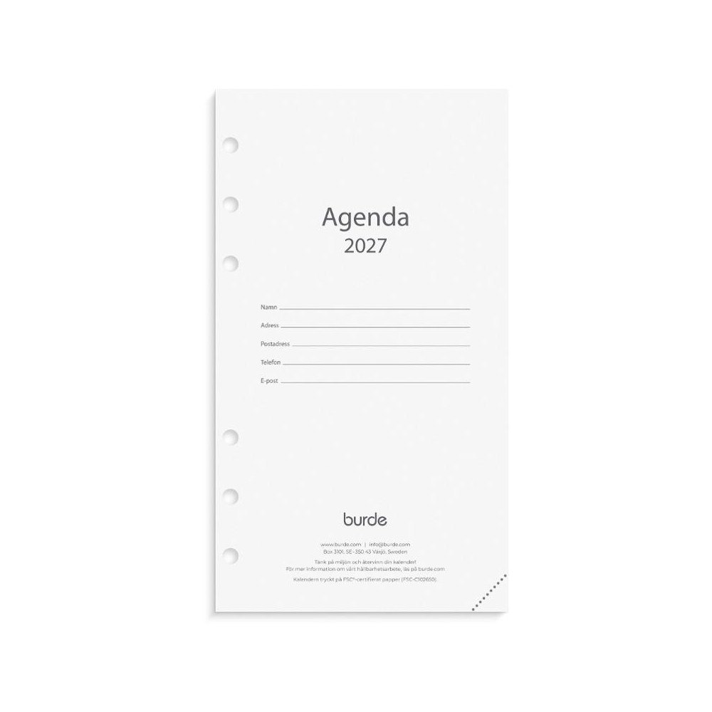 Burde Regent Agenda kalendersats 2027