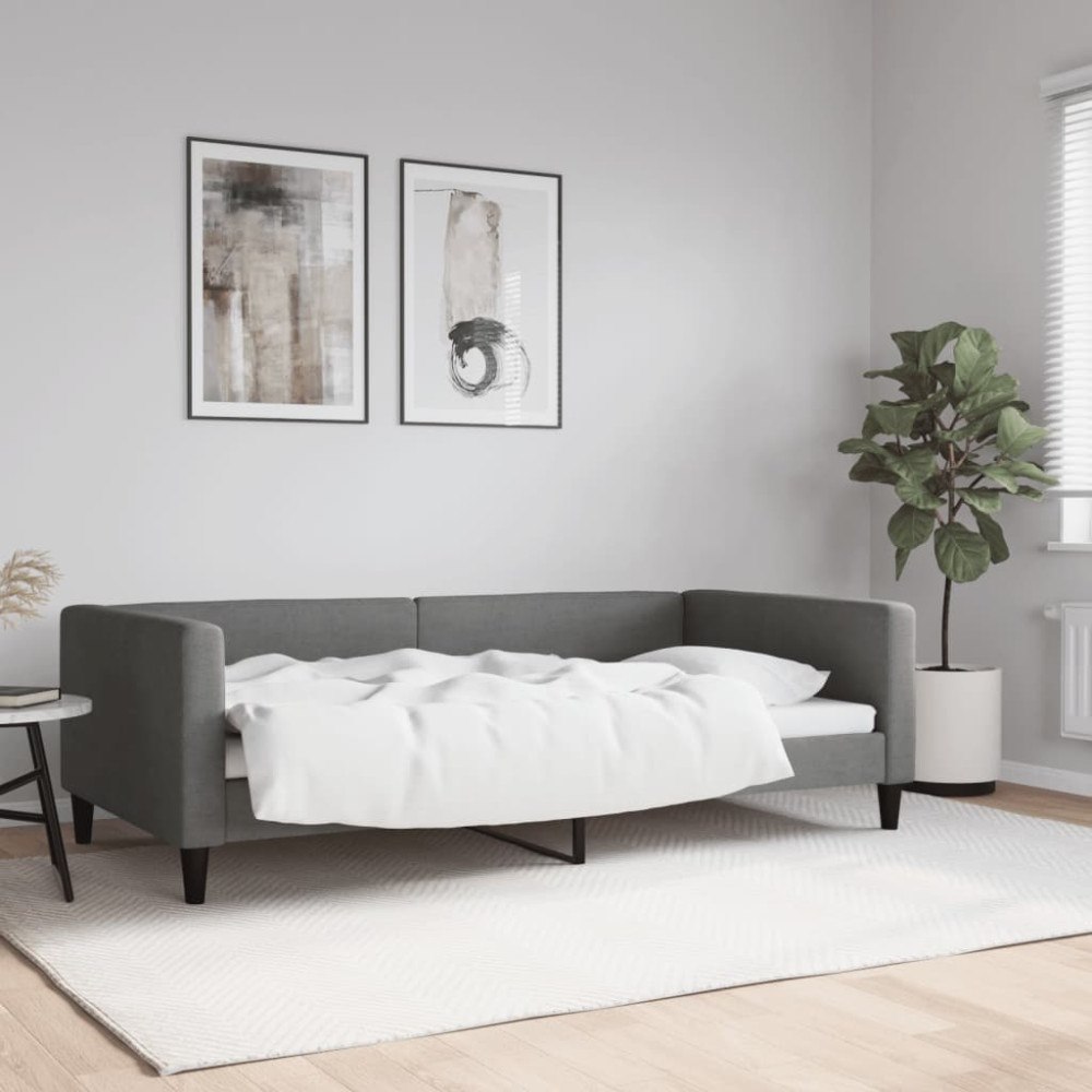vidaXL Dagbädd mörkgrå 100x190 cm tyg